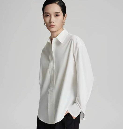 Women's Wrinkle-Resistant Relaxed Long-Sleeve Shirt