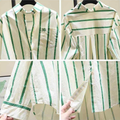 Women's Relaxed Fit Long-Sleeve Stripe Blouse