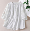 Women's Embroidered Lace Half-Sleeve Relaxed Top